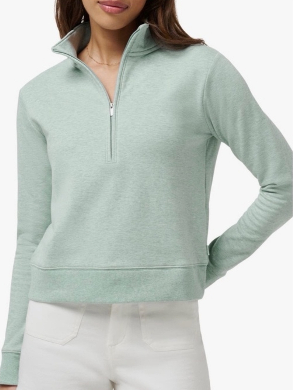 Travis Matthew Chance Encounter Cloud Fleece Mint Half-Zip Pullover Top Size XL